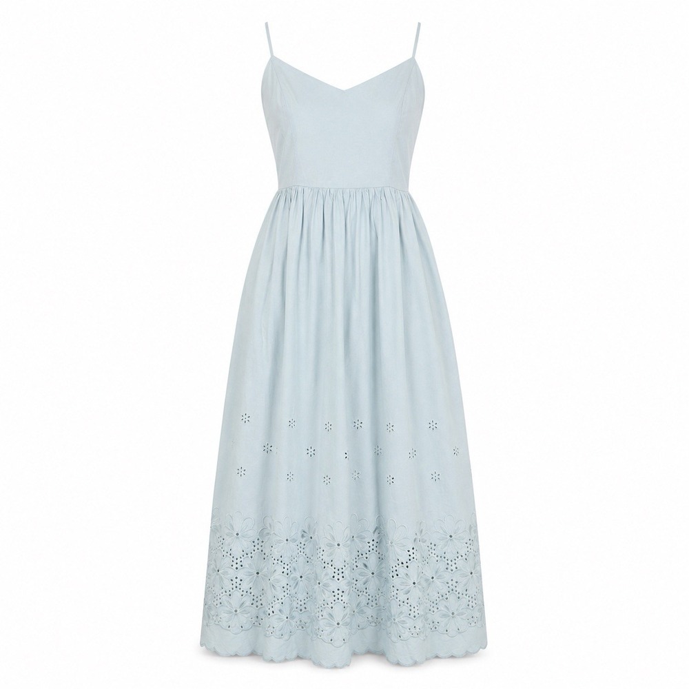 Calypso St Barth Maxi Dress 4 Eyelet Embroidered Coquette Balletcore Preppy Chic